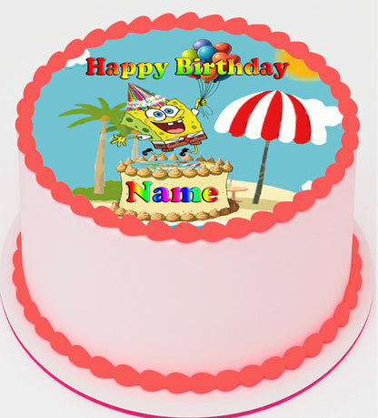Spongebob Edible Icing Image Cake Topper