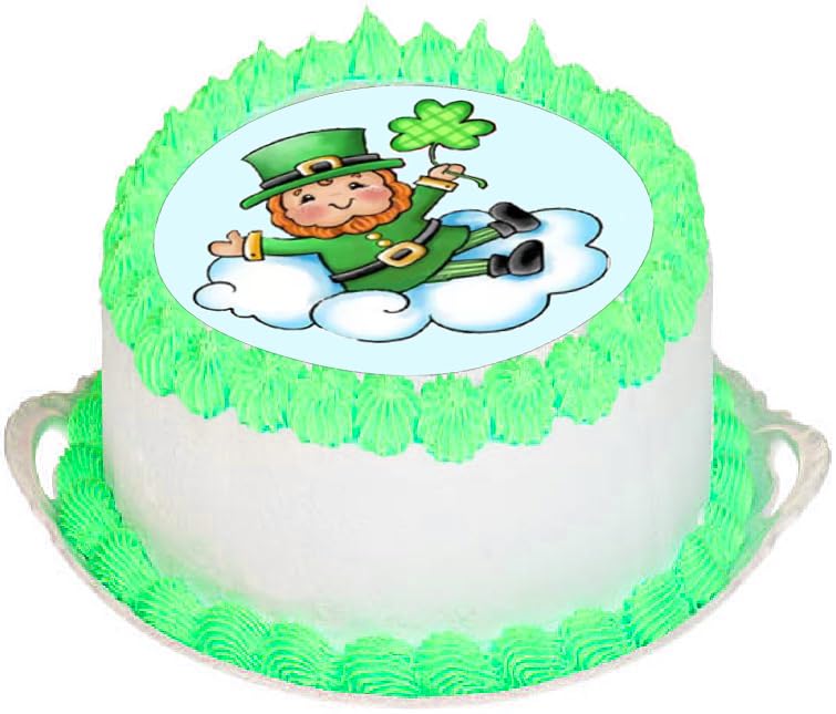 Cake Topper  with leprechaun design edible image