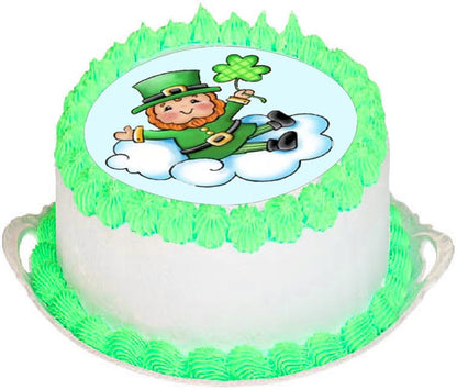 Cake Topper  with leprechaun design edible image