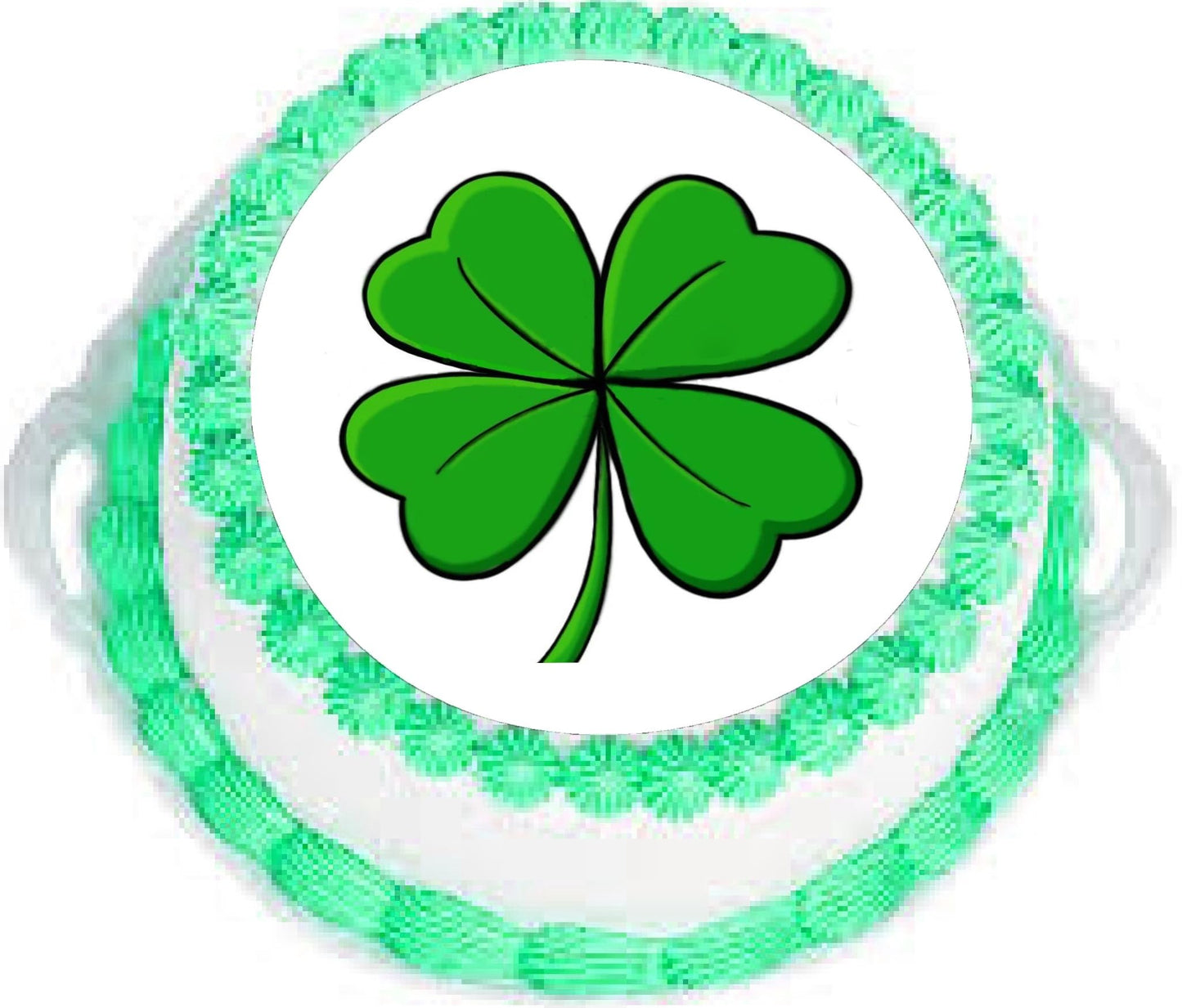 Edible Icing IMages St Patricks Four Leaf Clover Cake Topper