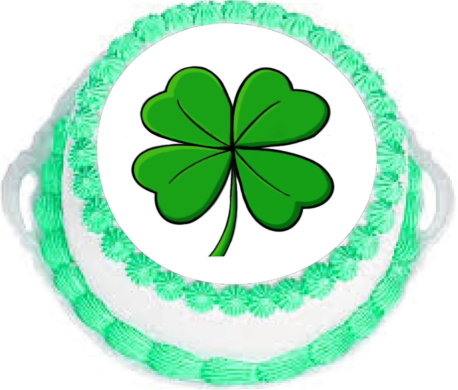 Edible Icing IMages St Patricks Four Leaf Clover Cake Topper
