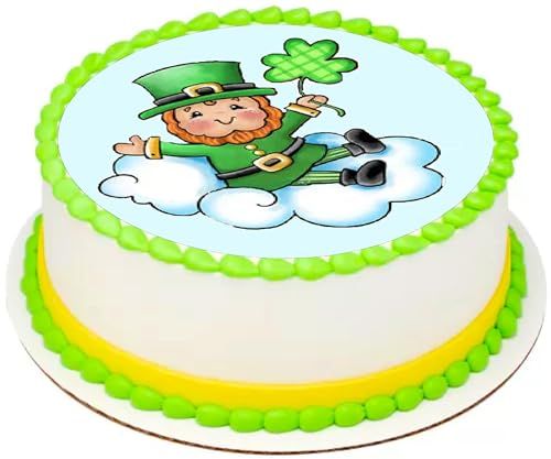 St Patricks Leprechaun  Edible Image Sheet Cake Topper - Precut Easy To Use