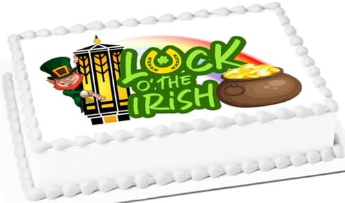 St Patricks Luck of the Irish Edible Cake Image 1/4 Sheet 8.5 X 10.5 Inch