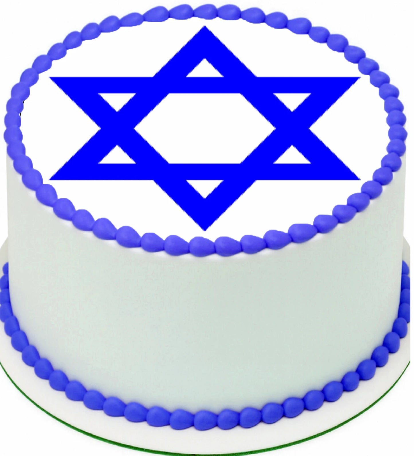 Custom Edible Cake Topper –  Star of David Design – Pre-cut 8" Round Icing Sheet – RA Pape