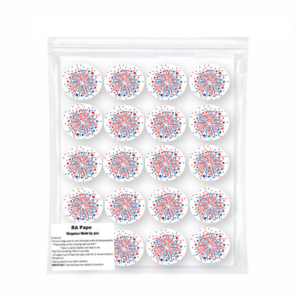Custom Edible Cake Topper Fireworks Design – Icing Sheet Cookie & Cupcake Images –20 Pre-cut 2” Round– RA Pape