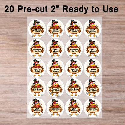 Thankgiving Edible Image Cookie-Cupcake Topper Turkey Talk - 20 Precut Icing Sheet- RA Pape ready to use