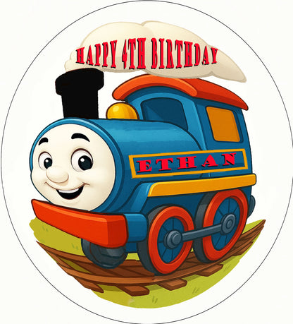 Edible Icing Images thomas tank with 'happy birthday' and customized name