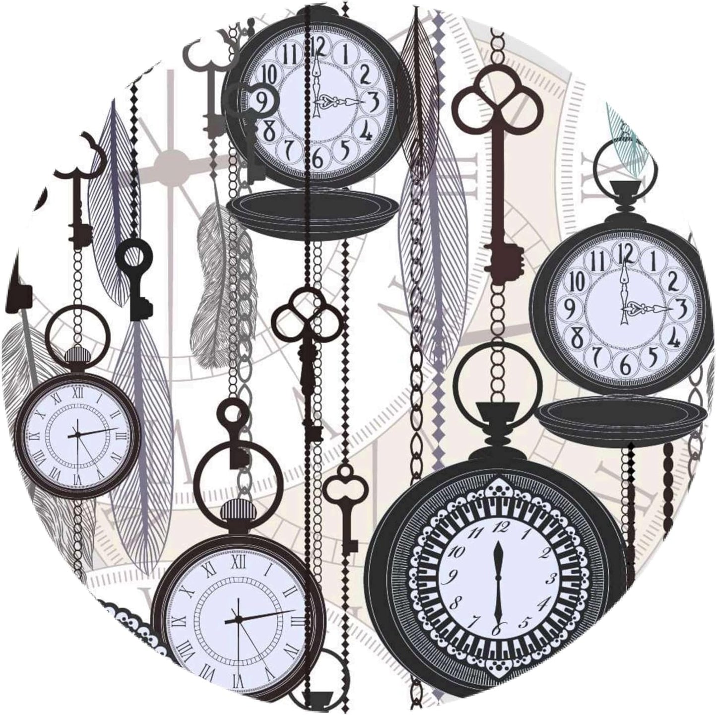 Timeless Vintage Pocket Watch  Edible Cake Image Topper 8" Round Precut