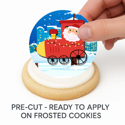 Christmas Edible Cake Images - Train - Cookie & Cupcake Toppers