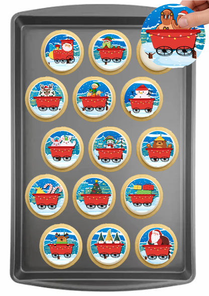 Christmas Edible Cake Images - Train - Cookie & Cupcake Toppers