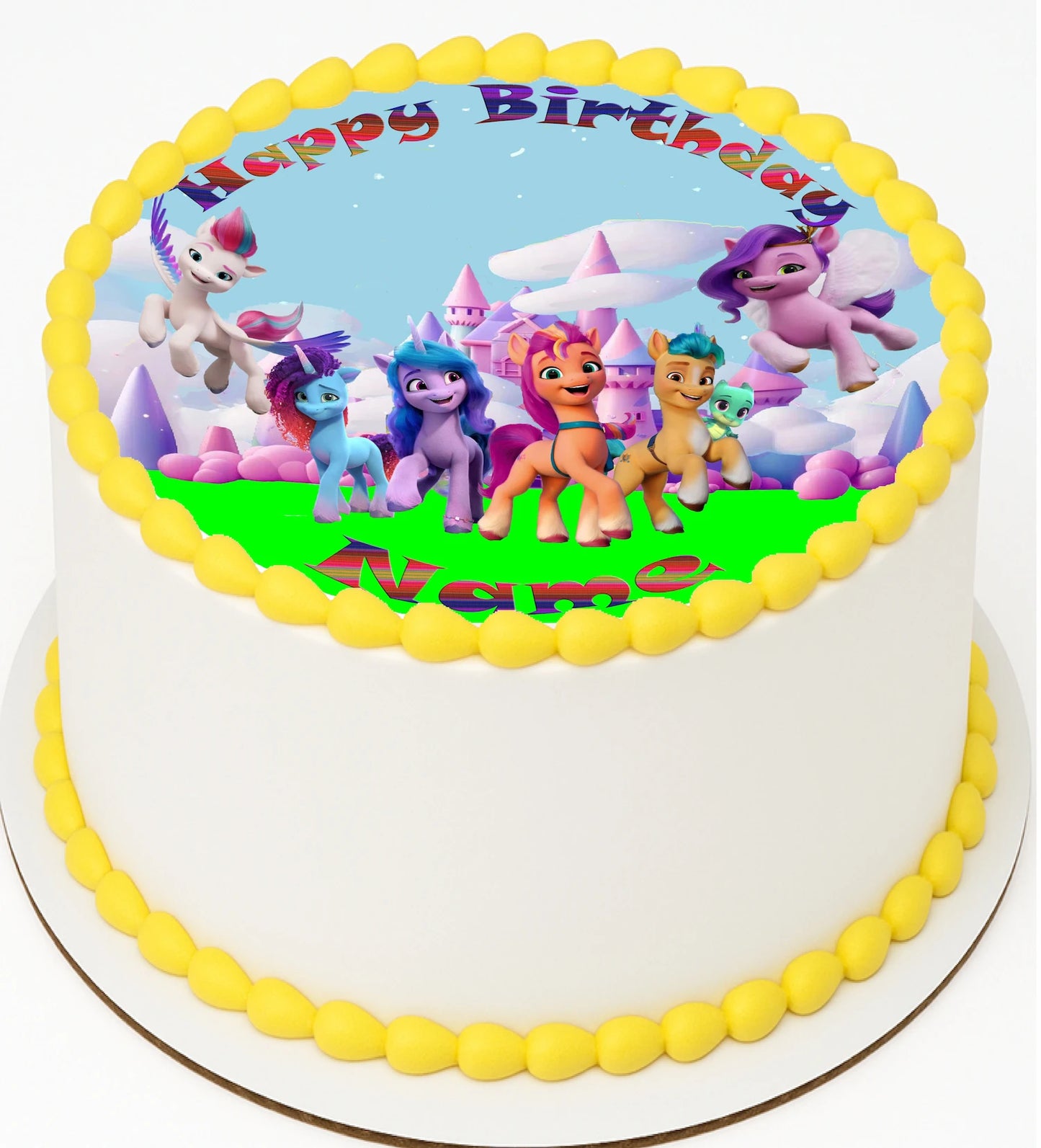 Unicorn Little Pony Round up for your Birthday Edible Icing Image Cake Topper