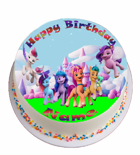 Unicorn Little Pony Round up for your Birthday Edible Image Cake Topper