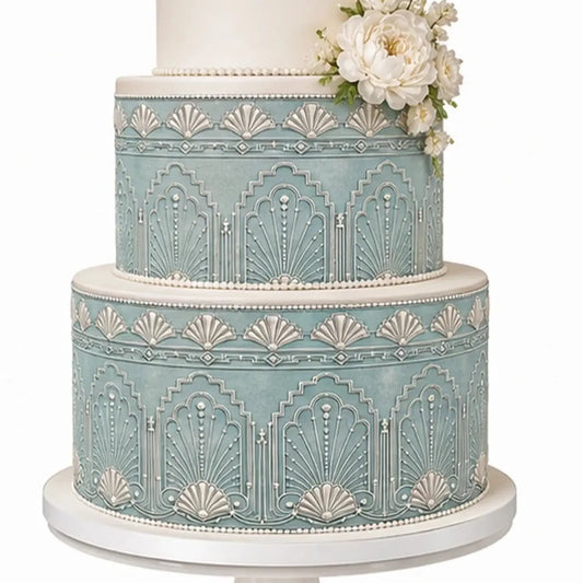 Vintage Wedding Art Deco featured seamless edible icing cake wrap | RA Pape