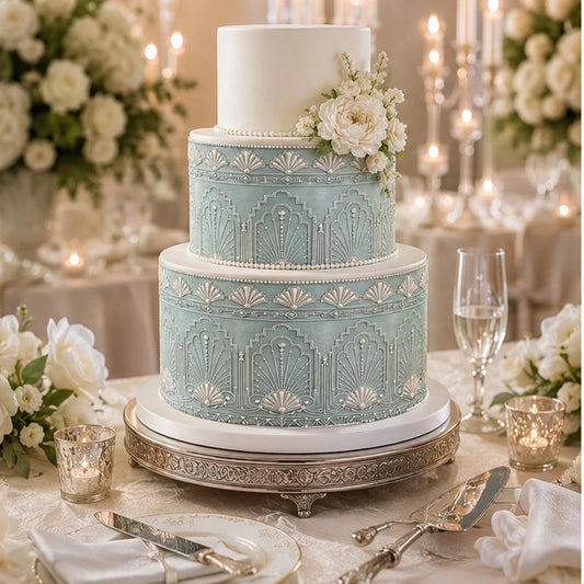 Vintage Wedding Art Deco design selection seamless edible icing cake wrap | RA Pape