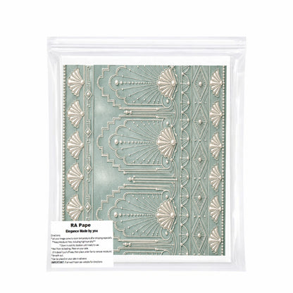 We send you enough precut Vintage Wedding Art Deco Edible Image Cake Wrap - Seamless -  Precut Icing Sheet  to wrap the cake size you select