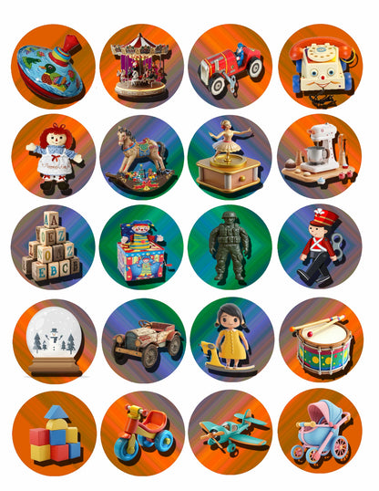 Christmas Edible Cake Images - Vintage Toy - Cookie & Cupcake Toppers