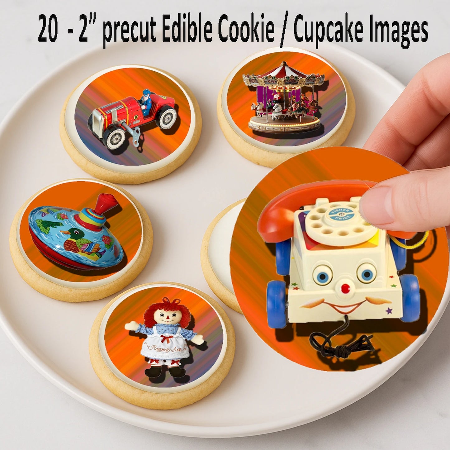 Christmas Edible Cake Images - Vintage Toy - Cookie & Cupcake Toppers