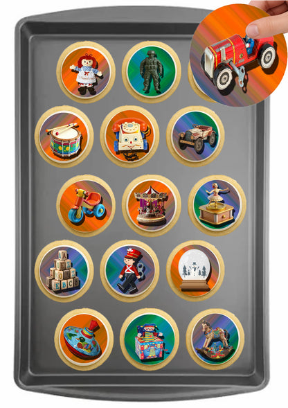 Christmas Edible Cake Images - Vintage Toy - Cookie & Cupcake Toppers