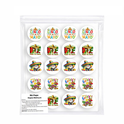 We Send You Custom Edible Cake Topper – Cinco De Mayo Colection – Icing Sheet Cookie & Cupcake Images –20 Pre-cut 2” Round– RA Pape