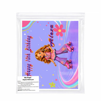We send you Beautiful Fashion Doll Skater Edible Image Cake Topper - 1/4 Icing Sheet - RA Pape
