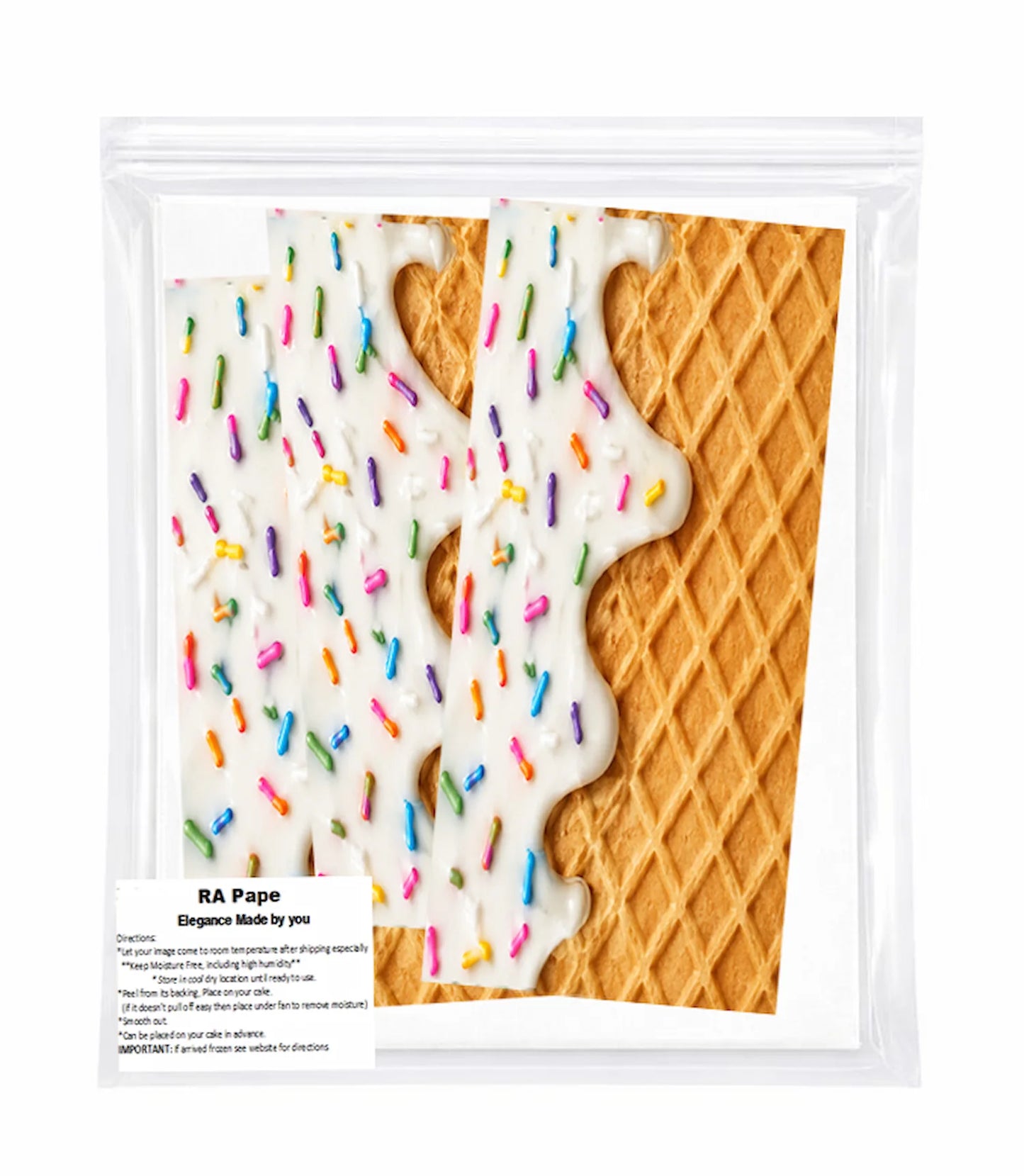 We send you Enough  Ice Cream Edible Image Cake Wrap - Seamless Celebration - Birthday - Icing Sheet - RA Pape - to fit around your cake 