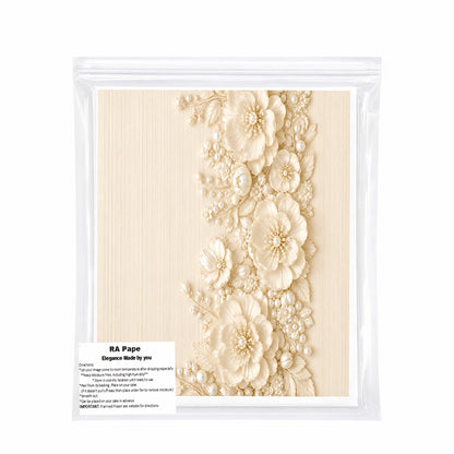 We send you Precut to fit your cake Ivory Wedding Custom Edible Image Cake Wrap – Seamless Icing Sheet - RA Pape sealed in it's own bag 