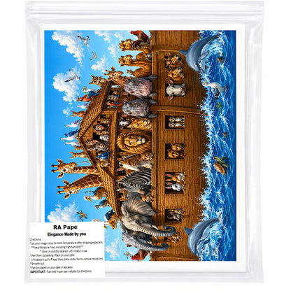 We send you Seamless Noah's Ark Birthday Edible Image Cake Wrap - Icing Sheet in a sealed bag