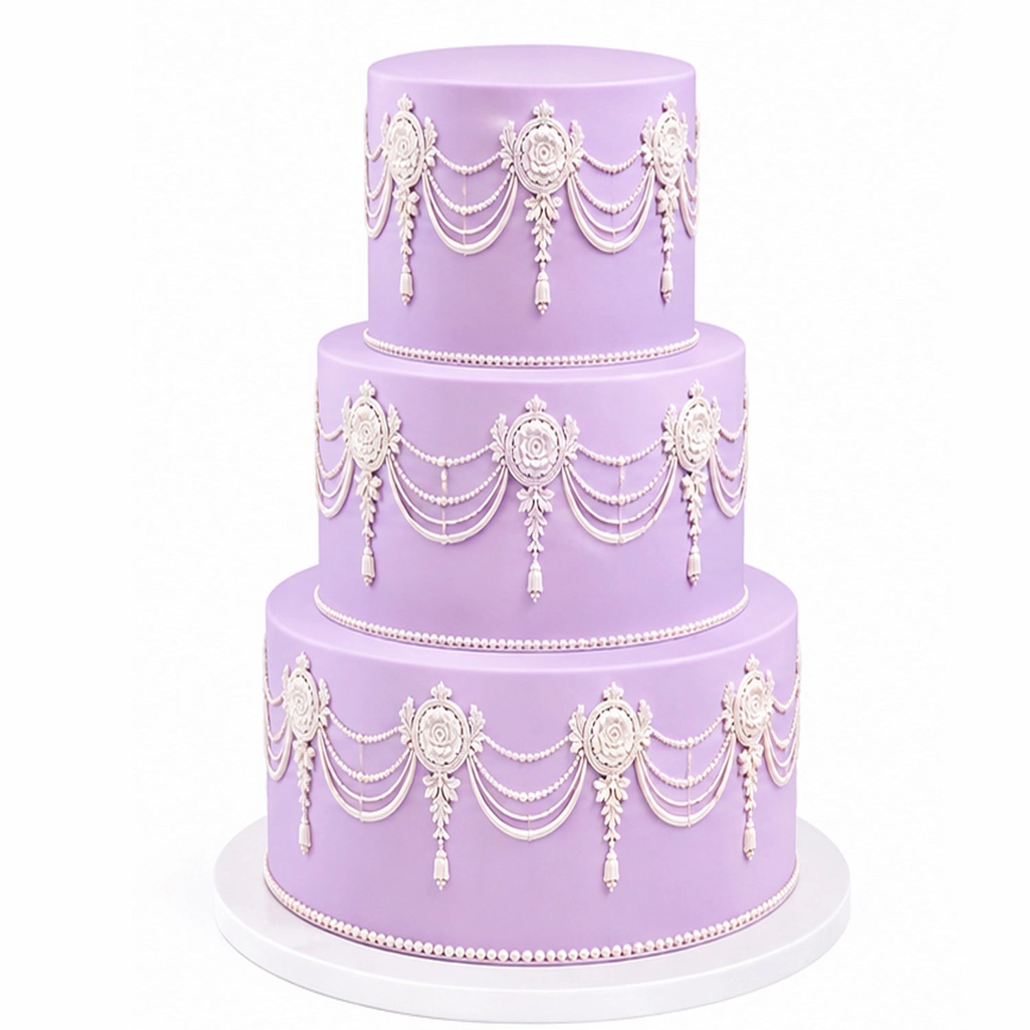 Wedding Pearl Swag Edible Image Cake Wrap - Seamless -  Precut Icing Sheet 