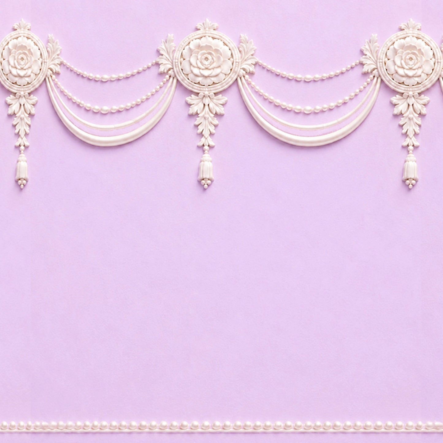 Wedding Pearl Swag Edible Image Cake Wrap - Seamless -  Precut Icing Sheet  Closeup of details