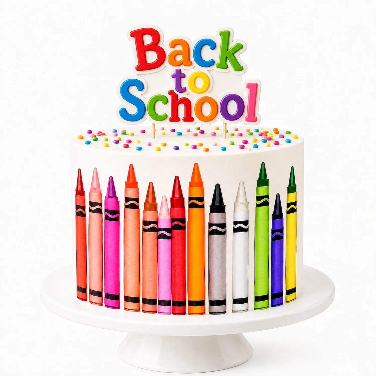 ack to School Edible Image Cake Wrap Seamless Colorful Crayons – Icing Sheet - RA Pape easy to use