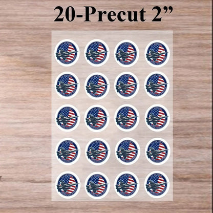 Air Force Jet Flag Edible Cookie & Cupcake Toppers – 20 Precut 20 precut topper designs.
