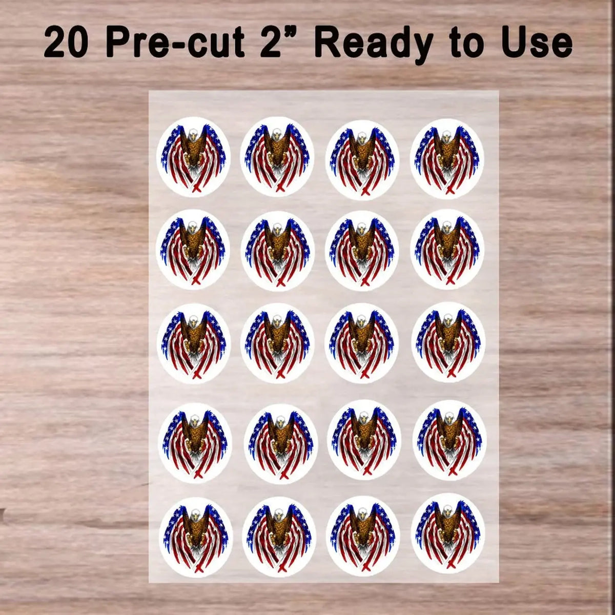 American Eagle Flag Edible Cookie & Cupcake Toppers – 20 Precut 20 precut topper designs.
