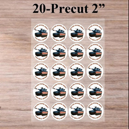 Army This We'll Defend Edible Cookie & Cupcake Toppers – 20 Precut 20 precut topper designs.