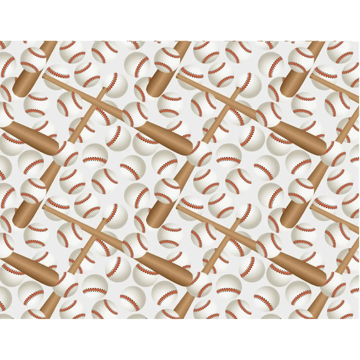 Baseball Game Edible Icing Sheet Cake Topper, sheet design with baseballs and bats.
