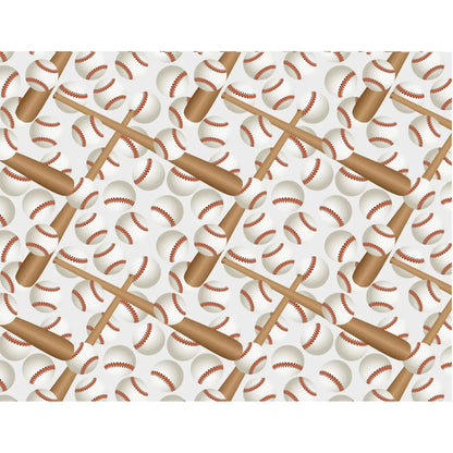 Baseball Game Edible Icing Sheet Cake Topper, sheet design with baseballs and bats.