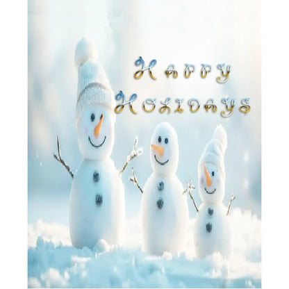 Christmas Snowmen edible icing sheet cake topper design.