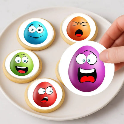 Easter Egg-Tastic Edible Cookie & Cupcake Toppers – 20 Precut on decorated cookies.