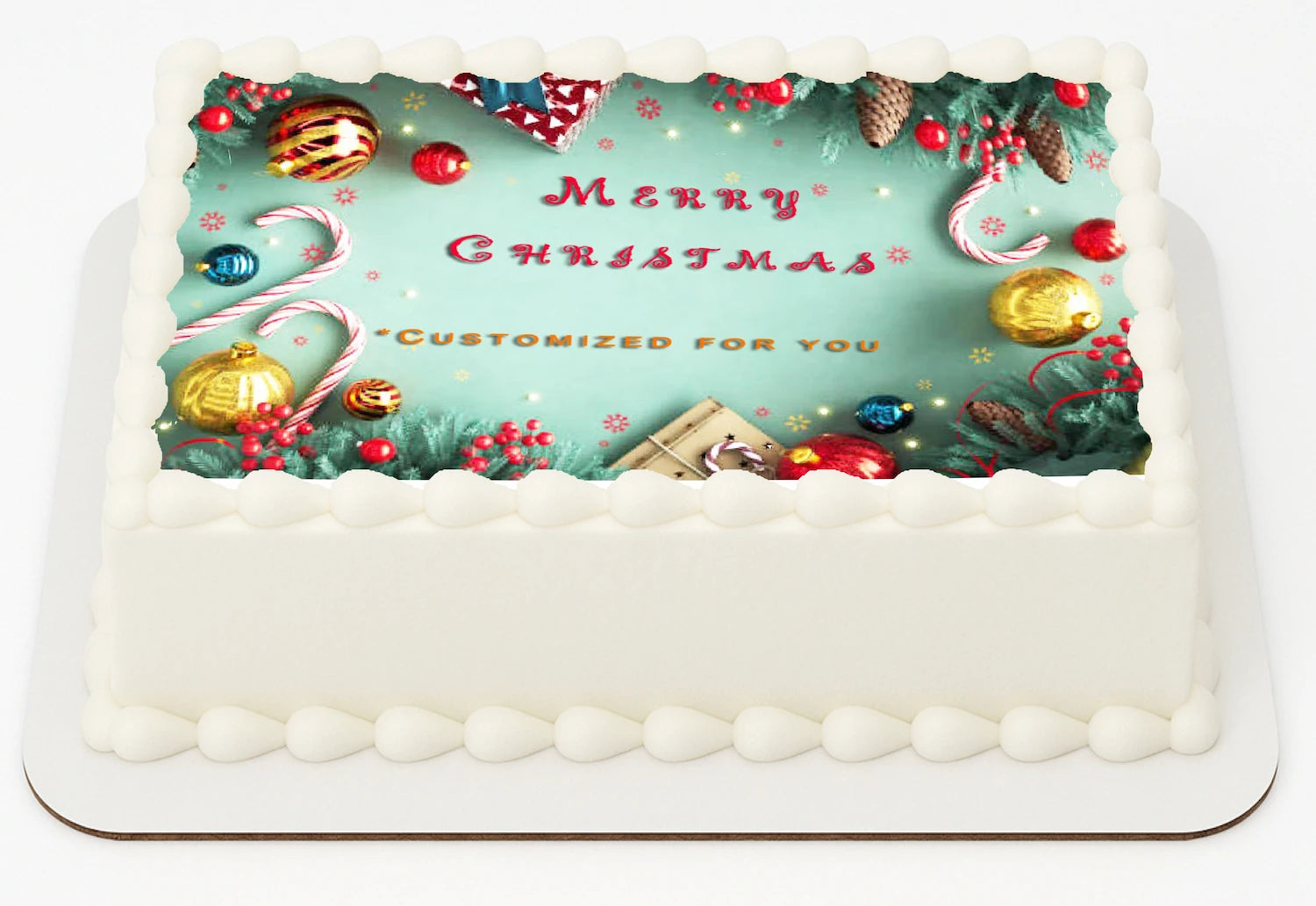 Edible Icing Image Sheet Cake Topper Christmas Celebration