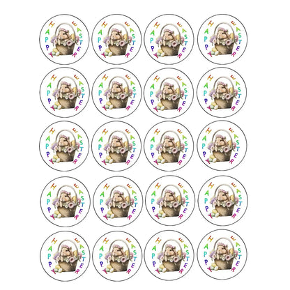 Easter Bunny Basket Edible Cookie & Cupcake Toppers – 20 Precut 20 precut topper designs.