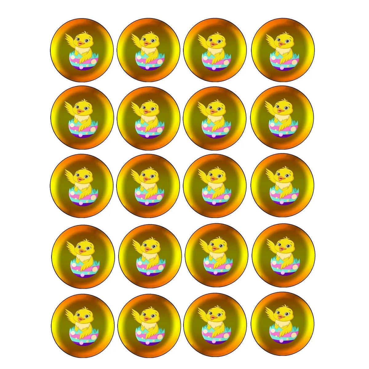 Easter Chick Edible Cookie & Cupcake Toppers – 20 Precut 20 precut topper designs.