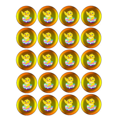 Easter Chick Edible Cookie & Cupcake Toppers – 20 Precut 20 precut topper designs.