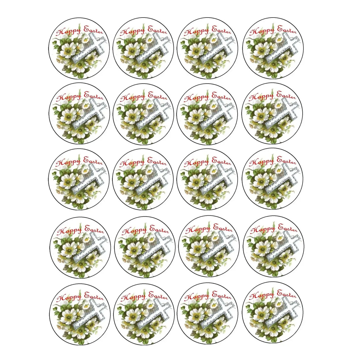 Easter Cross Edible Cookie & Cupcake Toppers – 20 Precut 20 precut topper designs.