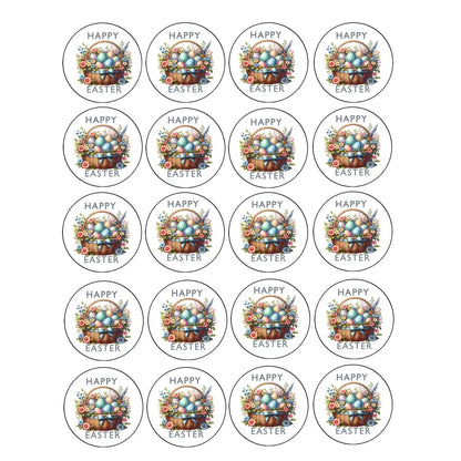 Easter Egg Basket Edible Cookie & Cupcake Toppers – 20 Precut 20 precut topper designs.