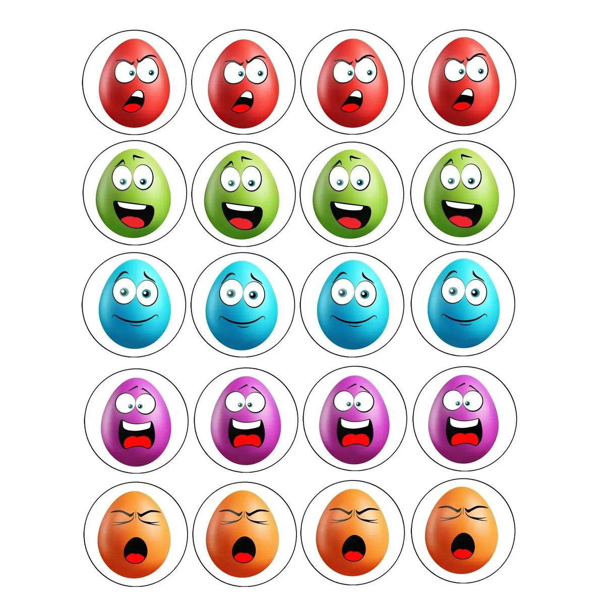 Easter Egg-Tastic Edible Cookie & Cupcake Toppers – 20 Precut 20 precut topper designs.