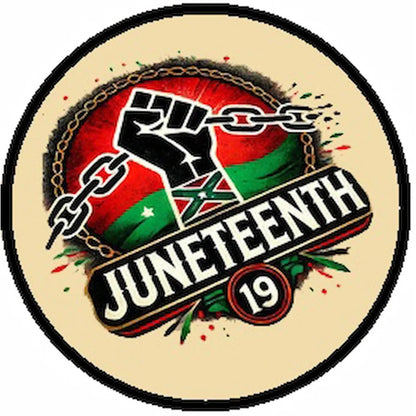 Juneteenth Breaking the Chains Edible Icing Cake Topper – 8-Inch Round precut round topper design.