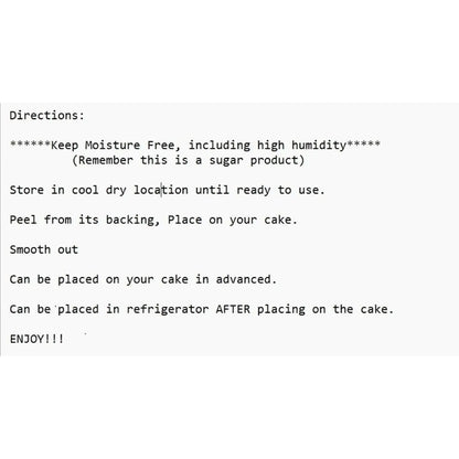 Directions for applying edible icing toppers.