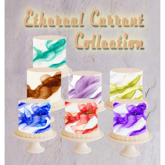 Ethereal Current design selection seamless edible icing cake wrap | RA Pape