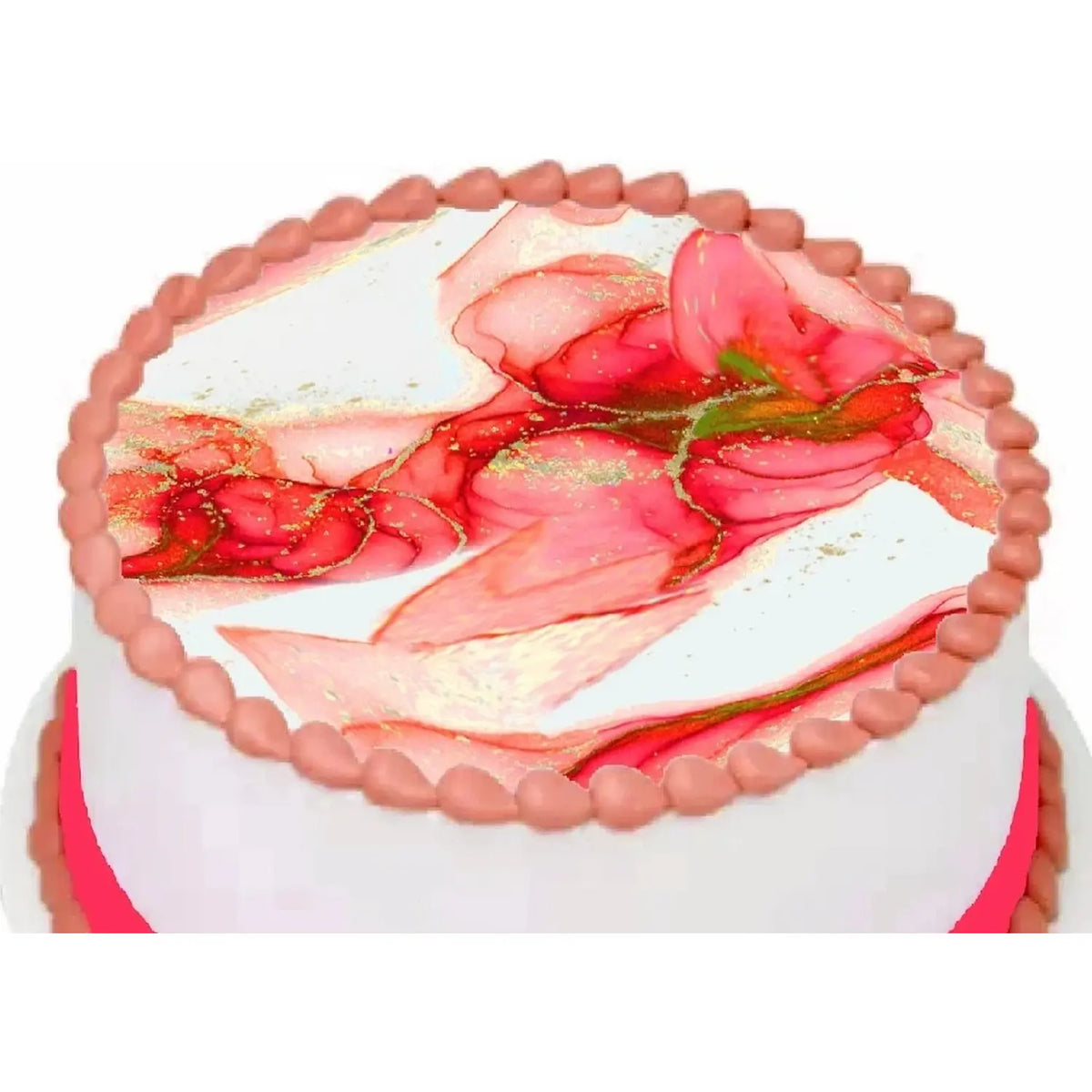 Ethereal Current Crimson Bloom edible icing cake topper design | RA Pape