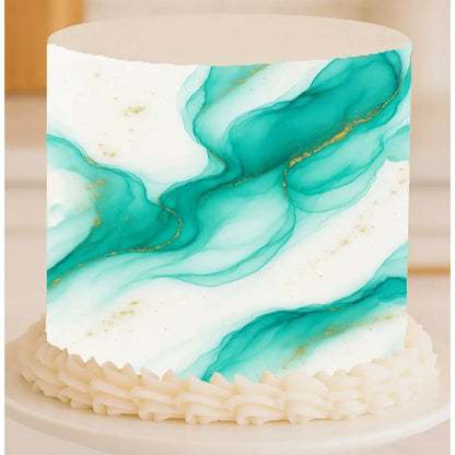 Ethereal Current Emerald Flow featured seamless edible icing cake wrap | RA Pape