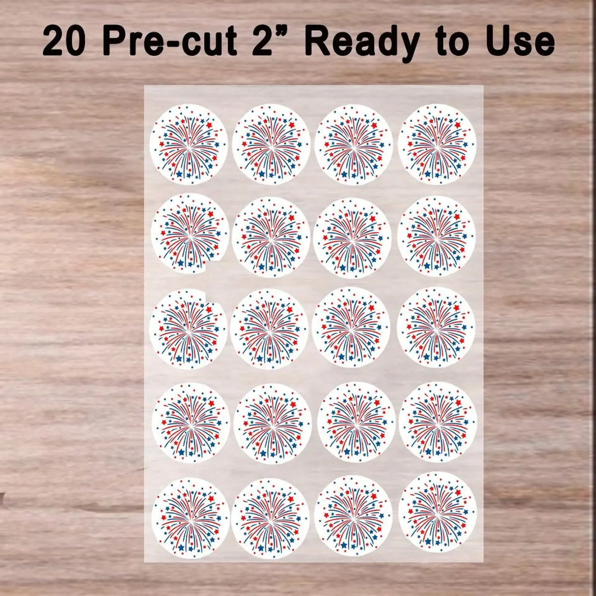 July 4th Fireworks Edible Cookie & Cupcake Toppers – 20 Precut 20 precut topper designs.